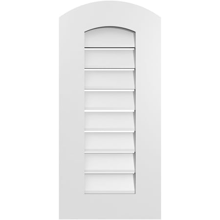 Ekena Millwork Arch Top Surface Mount PVC Gable Vent: Non-Functional, w/ 3-1/2"W x 1"P Standard Frame, 14"W x 28"H GVPAR14X2801SN